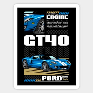 Iconic GT40 Muscle Car Magnet